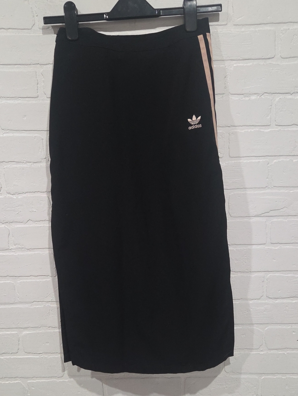 adidas Black Midi Skirt with Nude Side Stripe